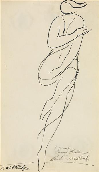 ABRAHAM WALKOWITZ Two drawings of Isadora Duncan.